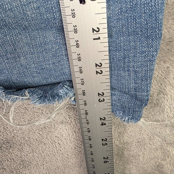 Mens Grindhouse Blue Denim Shorts Distressed Bermuda 12" Inseam Cut Off Size 42 - Picture 8 of 10